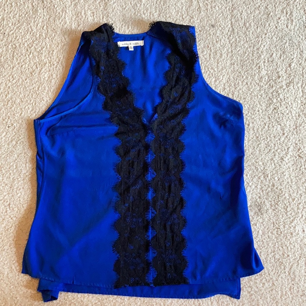 Robbi & Nikki royal blue blouse, size M